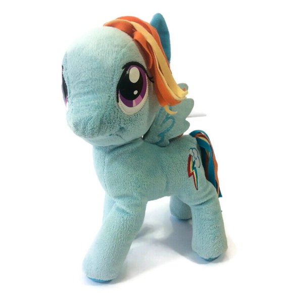 My Little Pony Rainbow Dash Plush 11" Tall Stuffed Animal Toy Cloth Hair Hasbro - Picture 2 of 11